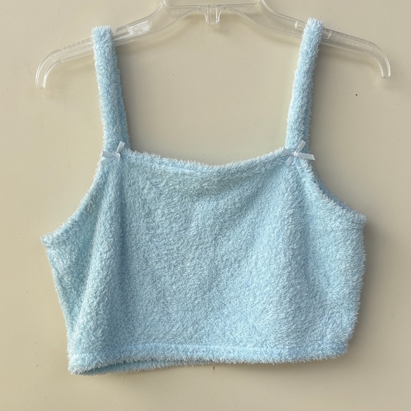 Cozy Blue Fuzzy Tank and Shorts Set - Picture 2 of 7